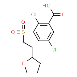 ChemSpider 2D Image | 2,5-Dichloro-3-{[2-(tetrahydro-2-furanyl)ethyl]sulfonyl}benzoic acid | C13H14Cl2O5S