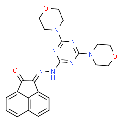 ChemSpider 2D Image | (2E)-2-{[4,6-Di(4-morpholinyl)-1,3,5-triazin-2-yl]hydrazono}-1(2H)-acenaphthylenone | C23H23N7O3