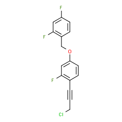 ChemSpider 2D Image | 1-(3-Chloro-1-propyn-1-yl)-4-[(2,4-difluorobenzyl)oxy]-2-fluorobenzene | C16H10ClF3O