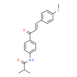 ChemSpider 2D Image | 2-Methyl-N-(4-{(2E)-3-[4-(methylsulfanyl)phenyl]-2-propenoyl}phenyl)propanamide | C20H21NO2S