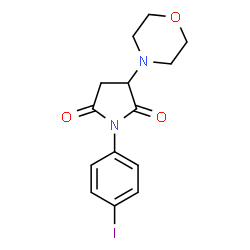 ChemSpider 2D Image | 1-(4-Iodophenyl)-3-(4-morpholinyl)-2,5-pyrrolidinedione | C14H15IN2O3