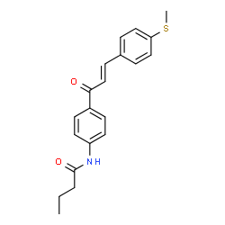 ChemSpider 2D Image | N-(4-{(2E)-3-[4-(Methylsulfanyl)phenyl]-2-propenoyl}phenyl)butanamide | C20H21NO2S