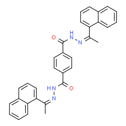 ChemSpider 2D Image | N'~1~,N'~4~-Bis[(1Z)-1-(1-naphthyl)ethylidene]terephthalohydrazide | C32H26N4O2