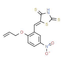 ChemSpider 2D Image | (5Z)-5-[2-(Allyloxy)-5-nitrobenzylidene]-1,3-thiazolidine-2,4-dithione | C13H10N2O3S3