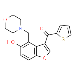 ChemSpider 2D Image | [5-Hydroxy-4-(4-morpholinylmethyl)-1-benzofuran-3-yl](2-thienyl)methanone | C18H17NO4S