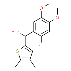 ChemSpider 2D Image | (2-Chloro-4,5-dimethoxyphenyl)(4,5-dimethyl-2-thienyl)methanol | C15H17ClO3S