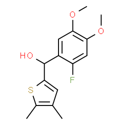 ChemSpider 2D Image | (4,5-Dimethyl-2-thienyl)(2-fluoro-4,5-dimethoxyphenyl)methanol | C15H17FO3S