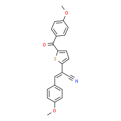 ChemSpider 2D Image | (2E)-2-[5-(4-Methoxybenzoyl)-2-thienyl]-3-(4-methoxyphenyl)acrylonitrile | C22H17NO3S