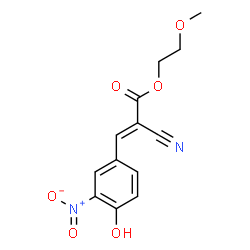 ChemSpider 2D Image | 2-Methoxyethyl (2E)-2-cyano-3-(4-hydroxy-3-nitrophenyl)acrylate | C13H12N2O6