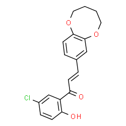 ChemSpider 2D Image | (2E)-1-(5-Chloro-2-hydroxyphenyl)-3-(2,3,4,5-tetrahydro-1,6-benzodioxocin-8-yl)-2-propen-1-one | C19H17ClO4