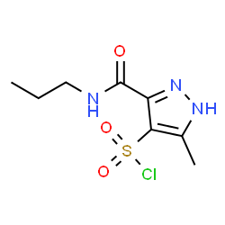ChemSpider 2D Image | 5-Methyl-3-(propylcarbamoyl)-1H-pyrazole-4-sulfonyl chloride | C8H12ClN3O3S