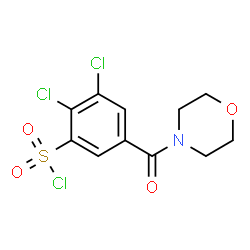 ChemSpider 2D Image | 2,3-Dichloro-5-(4-morpholinylcarbonyl)benzenesulfonyl chloride | C11H10Cl3NO4S