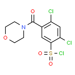 ChemSpider 2D Image | 2,4-Dichloro-5-(4-morpholinylcarbonyl)benzenesulfonyl chloride | C11H10Cl3NO4S
