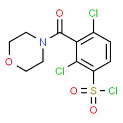 ChemSpider 2D Image | 2,4-Dichloro-3-(4-morpholinylcarbonyl)benzenesulfonyl chloride | C11H10Cl3NO4S