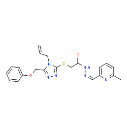 ChemSpider 2D Image | 2-{[4-Allyl-5-(phenoxymethyl)-4H-1,2,4-triazol-3-yl]sulfanyl}-N'-[(Z)-(6-methyl-2-pyridinyl)methylene]acetohydrazide | C21H22N6O2S