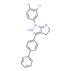 ChemSpider 2D Image | 3-(4-Biphenylyl)-1-(3-chloro-4-methylphenyl)-1,2,4,5-tetrahydropyrrolo[2,3-c]pyrazole | C24H20ClN3