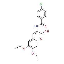 ChemSpider 2D Image | (2E)-2-[(4-Chlorobenzoyl)amino]-3-(3,4-diethoxyphenyl)acrylic acid | C20H20ClNO5