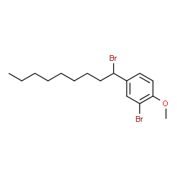 ChemSpider 2D Image | 2-Bromo-4-(1-bromononyl)-1-methoxybenzene | C16H24Br2O