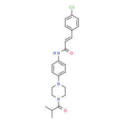 ChemSpider 2D Image | (2E)-3-(4-Chlorophenyl)-N-[4-(4-isobutyryl-1-piperazinyl)phenyl]acrylamide | C23H26ClN3O2