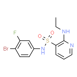 ChemSpider 2D Image | N-(4-Bromo-3-fluorophenyl)-2-(ethylamino)-3-pyridinesulfonamide | C13H13BrFN3O2S