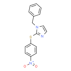 ChemSpider 2D Image | Imidazole, 1-benzyl-2-(4-nitrophenyl)thio- | C16H13N3O2S