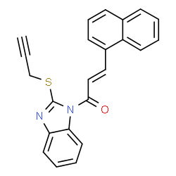ChemSpider 2D Image | (2E)-3-(1-Naphthyl)-1-[2-(2-propyn-1-ylsulfanyl)-1H-benzimidazol-1-yl]-2-propen-1-one | C23H16N2OS