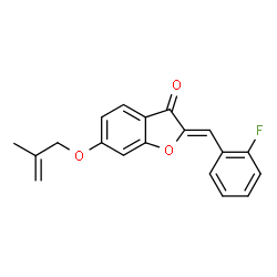 ChemSpider 2D Image | (2Z)-2-(2-Fluorobenzylidene)-6-[(2-methyl-2-propen-1-yl)oxy]-1-benzofuran-3(2H)-one | C19H15FO3