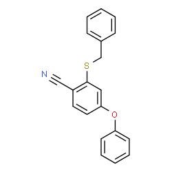 ChemSpider 2D Image | 2-Benzylsulfanyl-4-phenoxy-benzonitrile | C20H15NOS