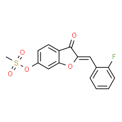 ChemSpider 2D Image | (2Z)-2-(2-Fluorobenzylidene)-3-oxo-2,3-dihydro-1-benzofuran-6-yl methanesulfonate | C16H11FO5S