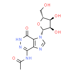 ChemSpider 2D Image | 7-Acetamido-3-(beta-D-ribofuranosyl)-3,5-dihydro-4H-imidazo[4,5-d]pyridazin-4-one | C12H15N5O6