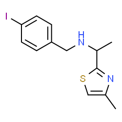 ChemSpider 2D Image | N-(4-Iodobenzyl)-1-(4-methyl-1,3-thiazol-2-yl)ethanamine | C13H15IN2S
