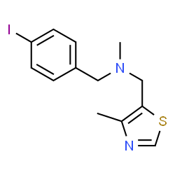 ChemSpider 2D Image | 1-(4-Iodophenyl)-N-methyl-N-[(4-methyl-1,3-thiazol-5-yl)methyl]methanamine | C13H15IN2S