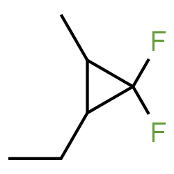 ChemSpider 2D Image | 2-Ethyl-1,1-difluoro-3-methylcyclopropane  | C6H10F2