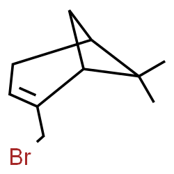 ChemSpider 2D Image | 2-(Bromomethyl)-6,6-dimethylbicyclo[3.1.1]hept-2-ene | C10H15Br