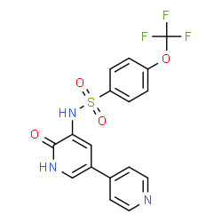 ChemSpider 2D Image | N-(6-Oxo-1,6-dihydro-3,4'-bipyridin-5-yl)-4-(trifluoromethoxy)benzenesulfonamide | C17H12F3N3O4S