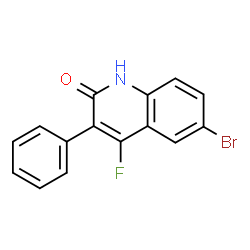 ChemSpider 2D Image | 6-Bromo-4-fluoro-3-phenyl-2(1H)-quinolinone | C15H9BrFNO