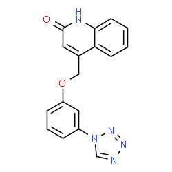 ChemSpider 2D Image | 4-{[3-(1H-Tetrazol-1-yl)phenoxy]methyl}-2(1H)-quinolinone | C17H13N5O2