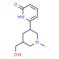 ChemSpider 2D Image | 6-[5-(Hydroxymethyl)-1-methyl-3-piperidinyl]-2(1H)-pyridinone | C12H18N2O2