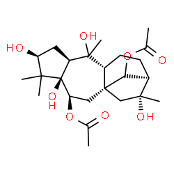 ChemSpider 2D Image | (3beta,6beta,10xi)-3,5,10,16-Tetrahydroxygrayanotoxane-6,14-diyl diacetate | C24H38O8