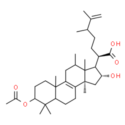 ChemSpider 2D Image | (5xi,10xi,13xi,16alpha,17xi)-3-Acetoxy-16-hydroxy-12,24-dimethyllanosta-8,25-dien-21-oic acid | C34H54O5