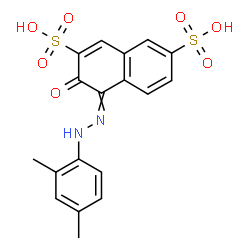ChemSpider 2D Image | 4-[(2,4-Dimethylphenyl)hydrazono]-3-oxo-3,4-dihydro-2,7-naphthalenedisulfonic acid | C18H16N2O7S2