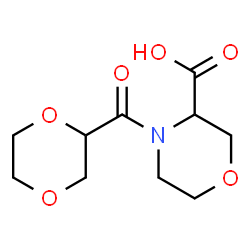 ChemSpider 2D Image | 4-(1,4-Dioxan-2-ylcarbonyl)-3-morpholinecarboxylic acid | C10H15NO6
