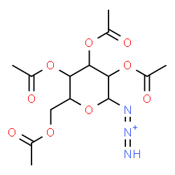 ChemSpider 2D Image | 1-[3,4,5-Triacetoxy-6-(acetoxymethyl)tetrahydro-2H-pyran-2-yl]-1,2-triazadien-2-ium | C14H20N3O9