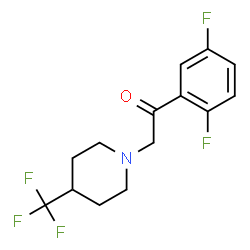 ChemSpider 2D Image | 1-(2,5-Difluorophenyl)-2-[4-(trifluoromethyl)-1-piperidinyl]ethanone | C14H14F5NO