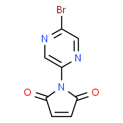 ChemSpider 2D Image | 1-(5-Bromo-2-pyrazinyl)-1H-pyrrole-2,5-dione | C8H4BrN3O2
