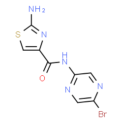 ChemSpider 2D Image | 2-Amino-N-(5-bromo-2-pyrazinyl)-1,3-thiazole-4-carboxamide | C8H6BrN5OS