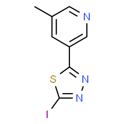 ChemSpider 2D Image | 3-(5-Iodo-1,3,4-thiadiazol-2-yl)-5-methylpyridine | C8H6IN3S