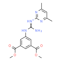 ChemSpider 2D Image | Amino{[3,5-bis(methoxycarbonyl)phenyl]amino}-N-(4,6-dimethyl-2-pyrimidinyl)methaniminium | C17H20N5O4