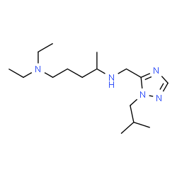 ChemSpider 2D Image | N~1~,N~1~-Diethyl-N~4~-[(1-isobutyl-1H-1,2,4-triazol-5-yl)methyl]-1,4-pentanediamine | C16H33N5
