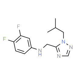 ChemSpider 2D Image | 3,4-Difluoro-N-[(1-isobutyl-1H-1,2,4-triazol-5-yl)methyl]aniline | C13H16F2N4